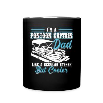 Je suis un capitaine de ponton papa - Bateau ponton - Mug uni - noir - Devant