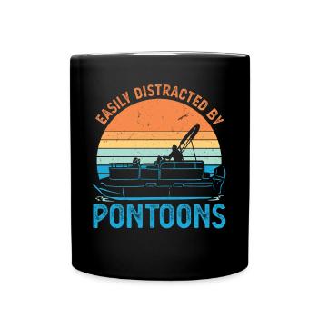 Easily Distracted by Pontoons - Pontoon Boat - Full Colour Mug - black - Front