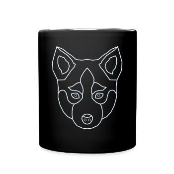 Siberian Husky Animal Motif Art Dog Print - Full Colour Mug - black - Front
