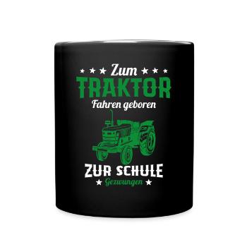 Né pour conduire un tracteur humour cadeau - Mug uni - noir - Devant