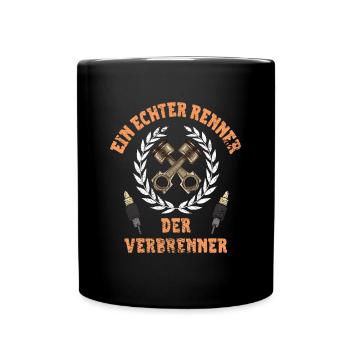 Verbrennungsmotor Verbrenner PKW Auto Werkstatt - Tasse einfarbig - Schwarz - Vorne