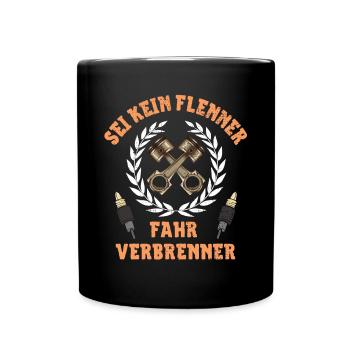 Garage Auto Verbot 2035 PKW Verbrenner Motor - Tasse einfarbig - Schwarz - Vorne