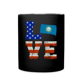 Love South Dakota Gift - Full Colour Mug - black - Front