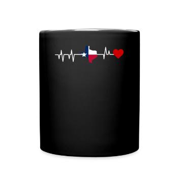 Texas herzschlag geschenk - Tasse einfarbig - Schwarz - Vorne
