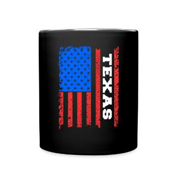 Texas Usa flaggen geschenk - Tasse einfarbig - Schwarz - Vorne