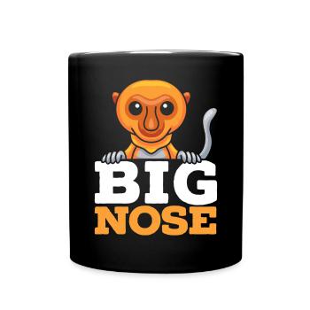 Große Nase Proboscis Affe Ape Wildlife Zookeeper - Tasse einfarbig - Schwarz - Vorne