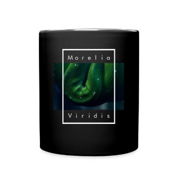 Green Tree Python Morelia Viridis Snake - Full Colour Mug - black - Front