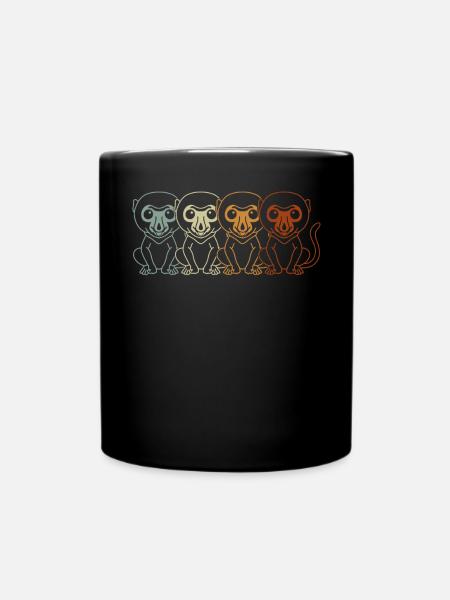 Retro Proboscis Affe Ape Tierpfleger - Tasse einfarbig - Schwarz