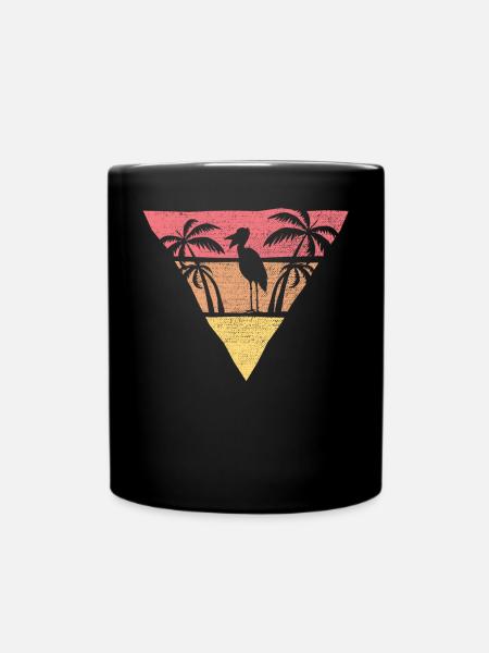 Retro Schuhschnabel Storch Vogel Flüsterer Walkopf - Tasse einfarbig - Schwarz