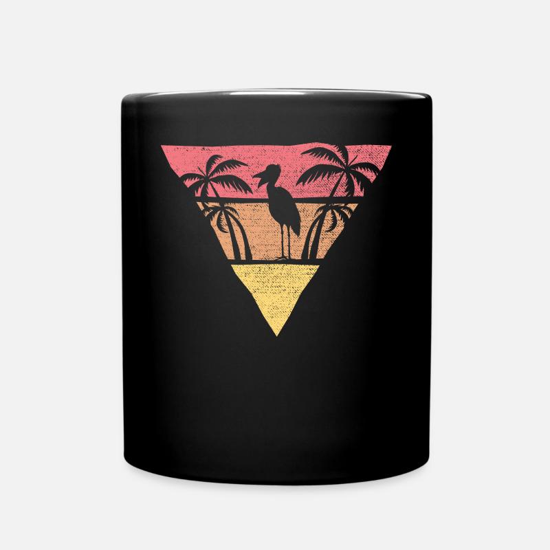 Retro Schuhschnabel Storch Vogel Flüsterer Walkopf - Tasse einfarbig - Schwarz
