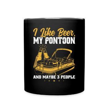J’aime la bière mon ponton et peut-être 3 personnes - Mug uni - noir - Devant