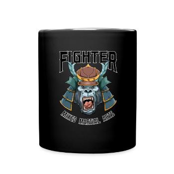 MMA Mixed Martial Arts Gorilla - Cage Fighter Free - Tasse einfarbig - Schwarz - Vorne
