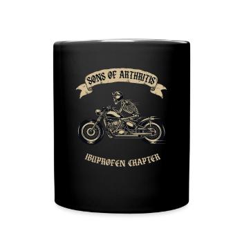 Motorradfahrer Biker - Tasse einfarbig - Schwarz - Vorne