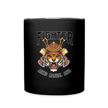 MMA Mixed Martial Arts Tiger - Cage Fighter Free - Tasse einfarbig - Schwarz - Vorne
