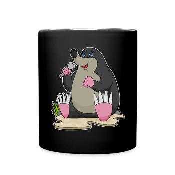 Mole Singer Microphone Singing - Full Colour Mug - black - Front