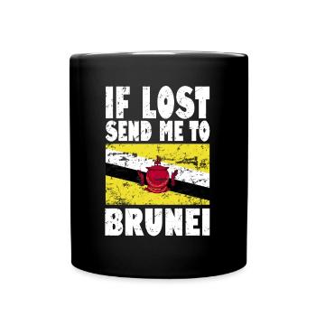 Brunei Flagge Spruch - Tasse einfarbig - Schwarz - Vorne