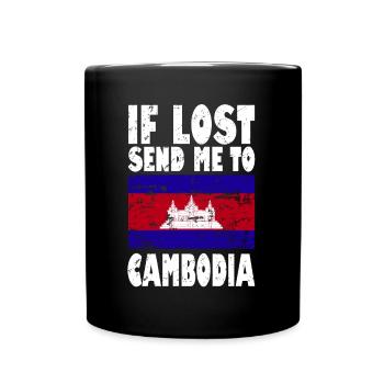 Drapeau du Cambodge Disant - Mug uni - noir - Devant