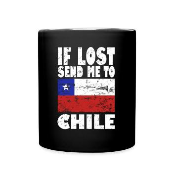 Chile Flagge Spruch - Tasse einfarbig - Schwarz - Vorne