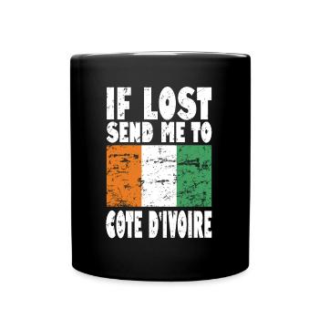 Cote Dívoire Flagge Spruch - Tasse einfarbig - Schwarz - Vorne