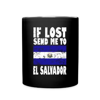 El Salvador Flag Slogan - Full Colour Mug - black - Front