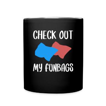 Check Out My Funbags Shirt Gift Cornhole - Full Colour Mug - black - Front