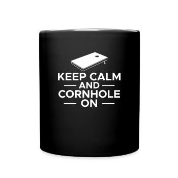 Keep Calm And Cornhole On Shirt Gift - Full Colour Mug - black - Front