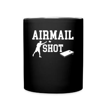 Airmail Shot Gift Cornhole Shirt - Full Colour Mug - black - Front