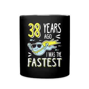 Il y a 38 ans, j’étais le 38e anniversaire le plus rapide - Mug uni - noir - Devant