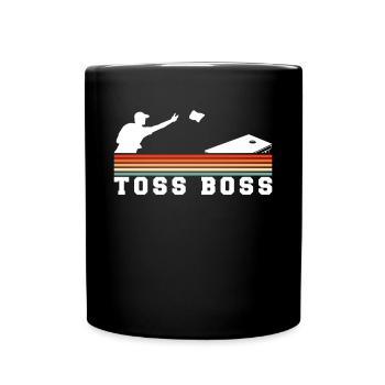 Toss Boss Vintage Retro Cornhole Shirt - Full Colour Mug - black - Front