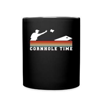 Cornhole Time Vintage Retro Gift - Full Colour Mug - black - Front