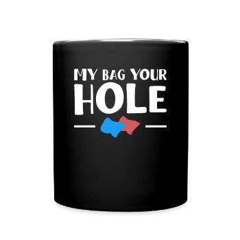 Mon sac Votre trou Cadeau chemise - Mug uni - noir - Devant