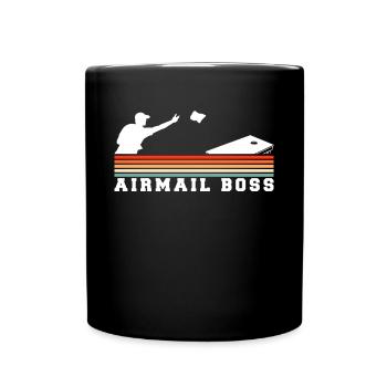 Airmail Boss Vintage Retro Cornhole Shirt - Full Colour Mug - black - Front