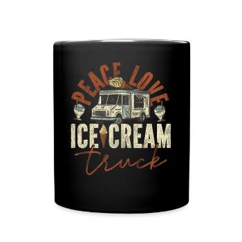Crème glacée Camion de crème glacée Van Cone - Mug uni - noir - Devant