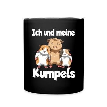 Ich und meine Kumpels - Meerschweinchen - Tasse einfarbig - Schwarz - Vorne