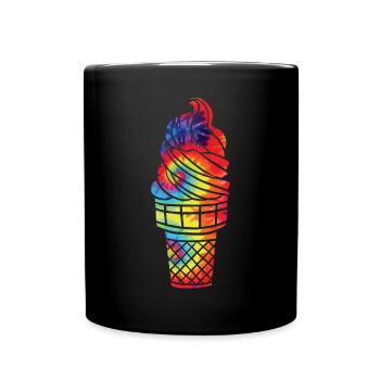 Ice Cream Tie Dye Cone Sundae - Tasse einfarbig - Schwarz - Vorne