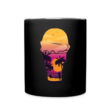 Ice Cream Sunset Beach Cone Sundae - Tasse einfarbig - Schwarz - Vorne