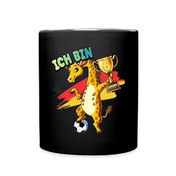 6. Geburtstag Ich bin 6 Jahre Fußball Junge - Tasse einfarbig - Schwarz - Vorne