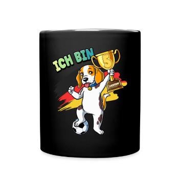 5. Geburtstag Ich bin 5 Jahre Fußball Junge - Tasse einfarbig - Schwarz - Vorne