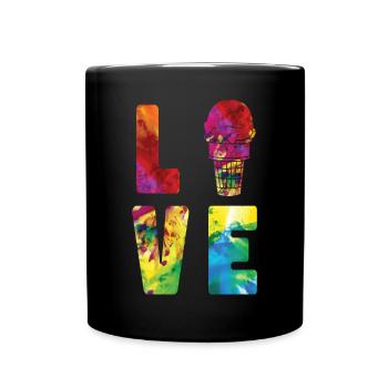 Ice Cream Watercolor Cone Sundae - Tasse einfarbig - Schwarz - Vorne