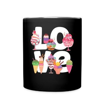 Ice Cream Cone Popsicle Love - Tasse einfarbig - Schwarz - Vorne