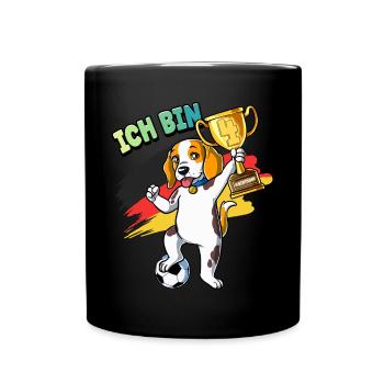 4. Geburtstag Ich bin 4 Jahre Fußball Junge - Tasse einfarbig - Schwarz - Vorne