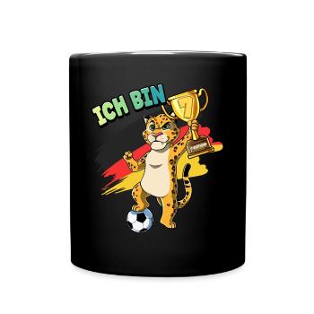 7. Geburtstag Ich bin 7 Jahre Fußball Junge - Tasse einfarbig - Schwarz - Vorne