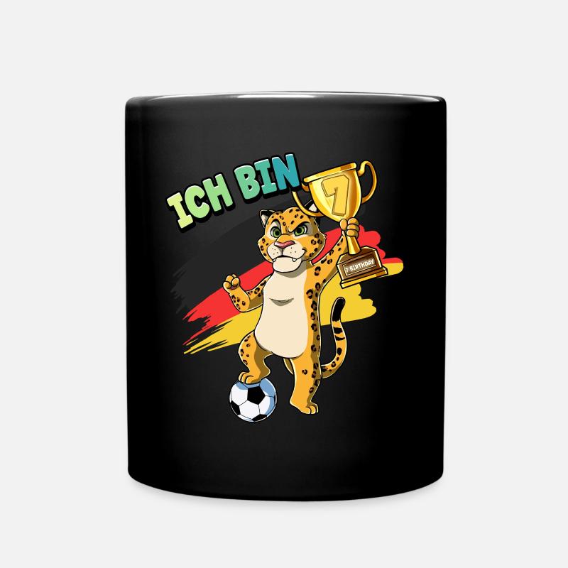 7. Geburtstag Ich bin 7 Jahre Fußball Junge - Tasse einfarbig - Schwarz