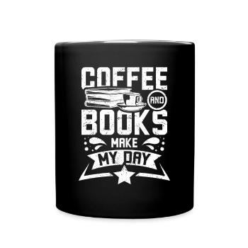 Le café et les livres font ma journée - Mug uni - noir - Devant