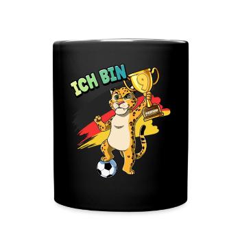9. Geburtstag Ich bin 9 Jahre Fußball Junge - Tasse einfarbig - Schwarz - Vorne