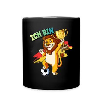 8. Geburtstag Ich bin 8 Jahre Fußball Junge - Tasse einfarbig - Schwarz - Vorne