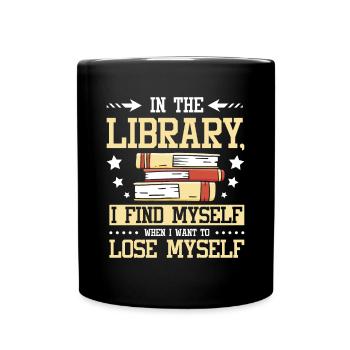 Dans la bibliothèque, je me retrouve - Mug uni - noir - Devant