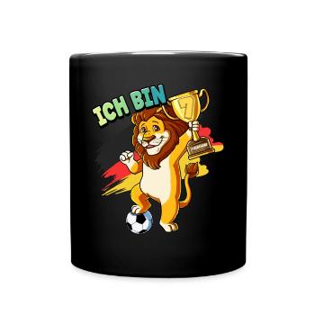 7. Geburtstag Ich bin 7 Jahre Fußball Junge - Tasse einfarbig - Schwarz - Vorne
