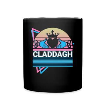 Claddagh Irish Claddagh Ring Retro - Full Colour Mug - black - Front