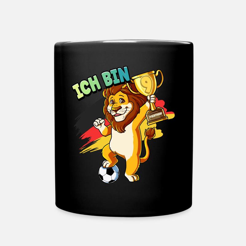 9. Geburtstag Ich bin 9 Jahre Fußball Junge - Tasse einfarbig - Schwarz